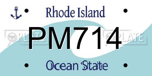 PM714 Rhode Island License Plate
