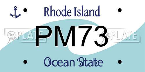 PM73 Rhode Island License Plate