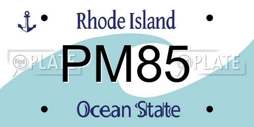 PM85 Rhode Island License Plate