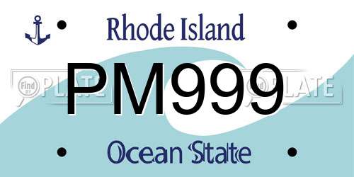 PM999 Rhode Island License Plate