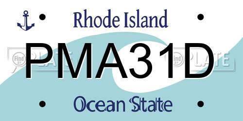 PMA31D Rhode Island License Plate