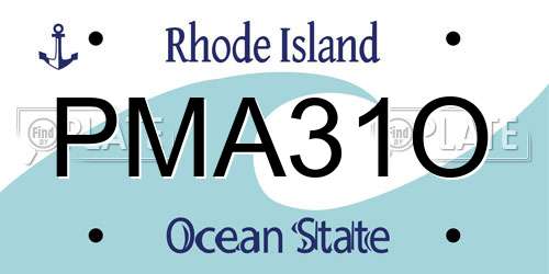 PMA31O Rhode Island License Plate