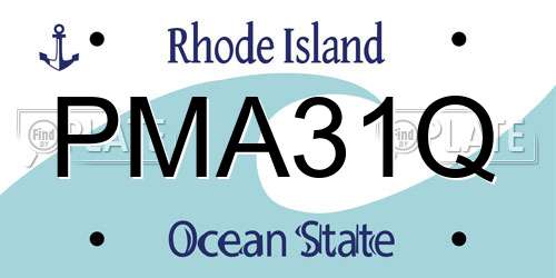 PMA31Q Rhode Island License Plate