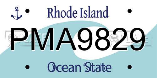 PMA9829 Rhode Island License Plate