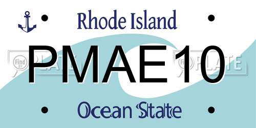 PMAE10 Rhode Island License Plate