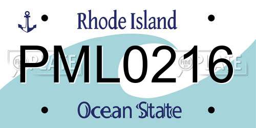 PML0216 Rhode Island License Plate