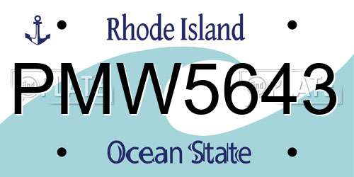 PMW5643 Rhode Island License Plate