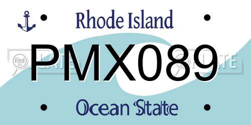 PMX089 Rhode Island License Plate