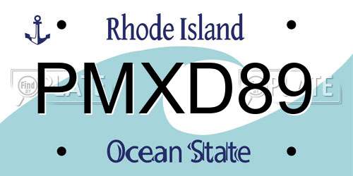 PMXD89 Rhode Island License Plate