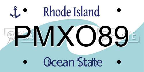 PMXO89 Rhode Island License Plate
