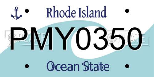 PMY0350 Rhode Island License Plate