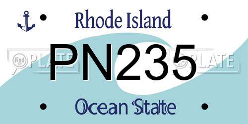 PN235 Rhode Island License Plate