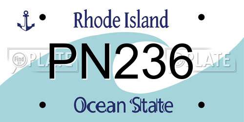 PN236 Rhode Island License Plate