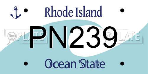 PN239 Rhode Island License Plate