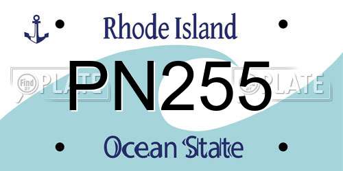 PN255 Rhode Island License Plate