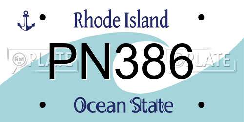 PN386 Rhode Island License Plate