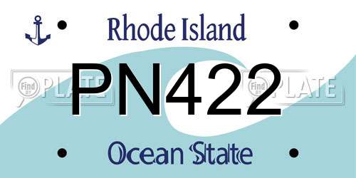 PN422 Rhode Island License Plate