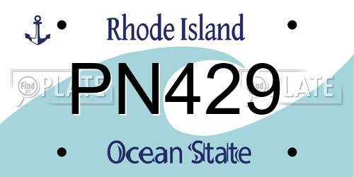 PN429 Rhode Island License Plate