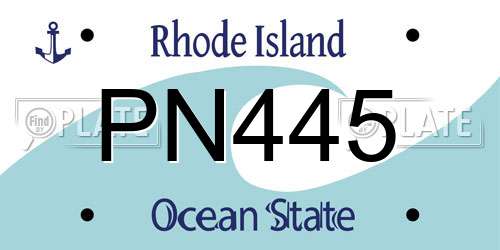 PN445 Rhode Island License Plate