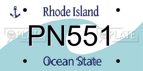 PN551 Rhode Island License Plate