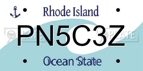 PN5C3Z Rhode Island License Plate