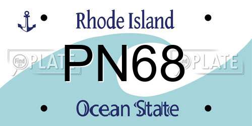 PN68 Rhode Island License Plate