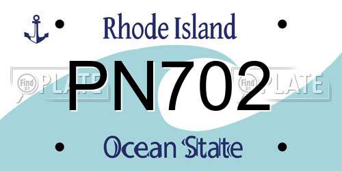 PN702 Rhode Island License Plate