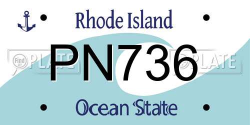 PN736 Rhode Island License Plate
