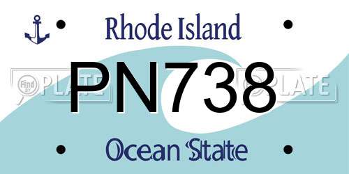 PN738 Rhode Island License Plate