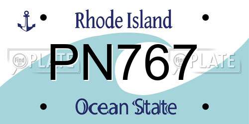 PN767 Rhode Island License Plate