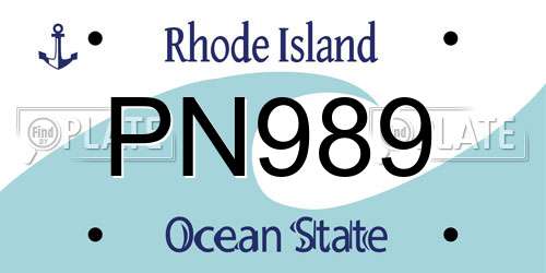 PN989 Rhode Island License Plate
