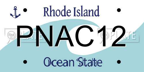 PNAC12 Rhode Island License Plate