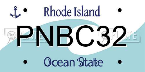 PNBC32 Rhode Island License Plate