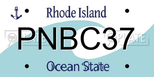 PNBC37 Rhode Island License Plate
