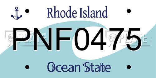 PNF0475 Rhode Island License Plate