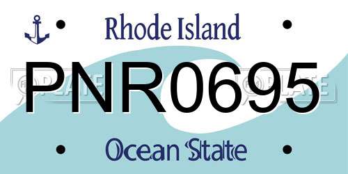 PNR0695 Rhode Island License Plate