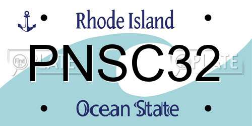 PNSC32 Rhode Island License Plate
