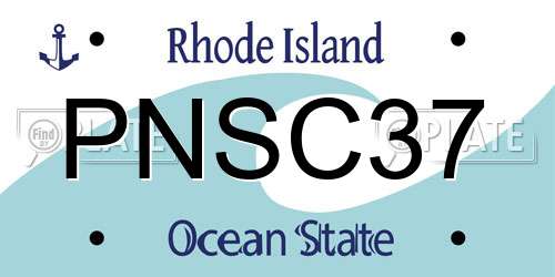 PNSC37 Rhode Island License Plate