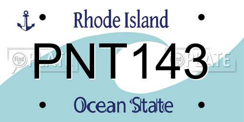 PNT143 Rhode Island License Plate