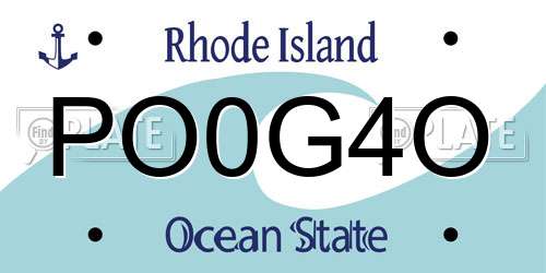 PO0G4O Rhode Island License Plate