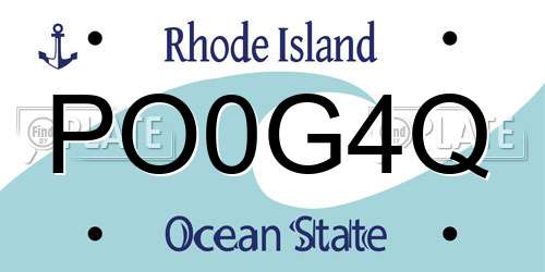PO0G4Q Rhode Island License Plate