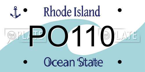 PO110 Rhode Island License Plate