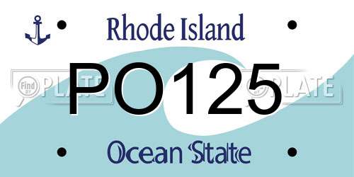 PO125 Rhode Island License Plate