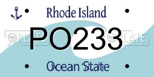 PO233 Rhode Island License Plate