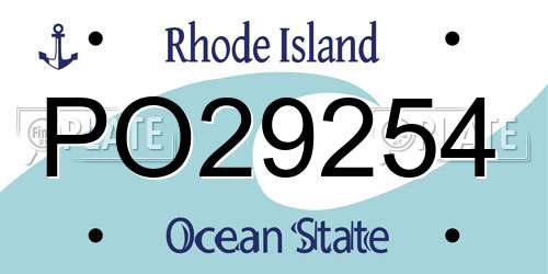 PO29254 Rhode Island License Plate