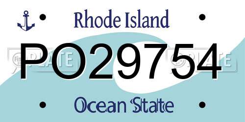 PO29754 Rhode Island License Plate