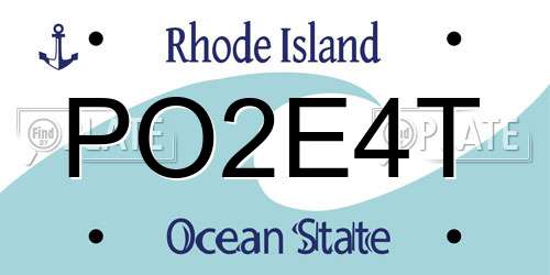 PO2E4T Rhode Island License Plate