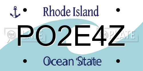 PO2E4Z Rhode Island License Plate