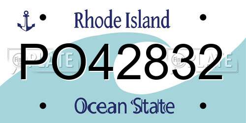PO42832 Rhode Island License Plate