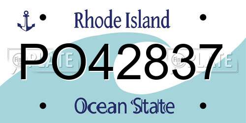 PO42837 Rhode Island License Plate